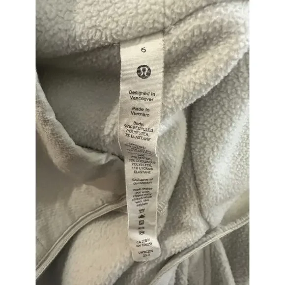 Lululemon Fleece Ripstop Hiking Pullover Women's Size 6 Bone Mockneck Sweatshirt - Picture 13 of 16